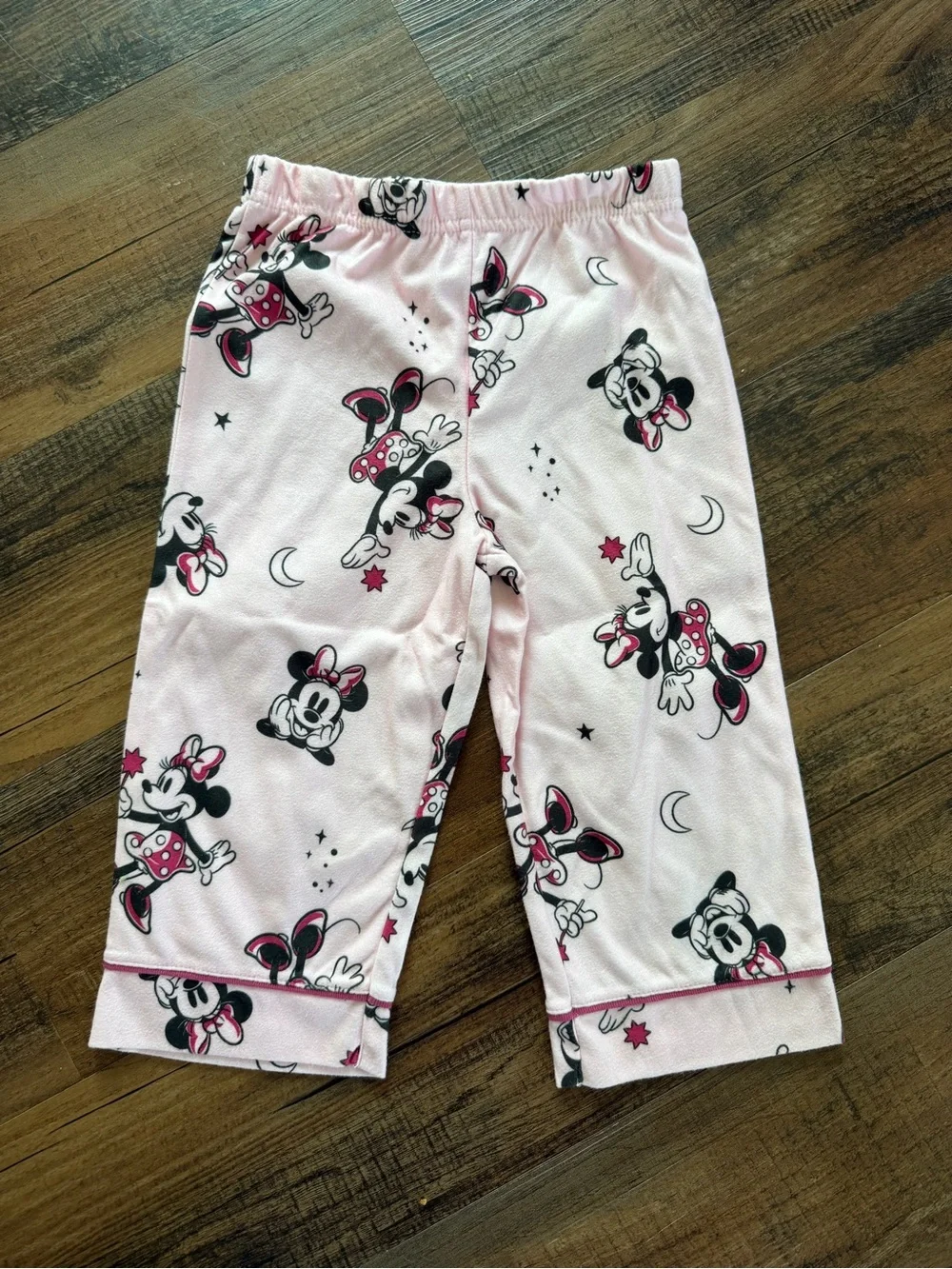 Disney Pink Minnie Mouse Pajama Set with Black & White Accents